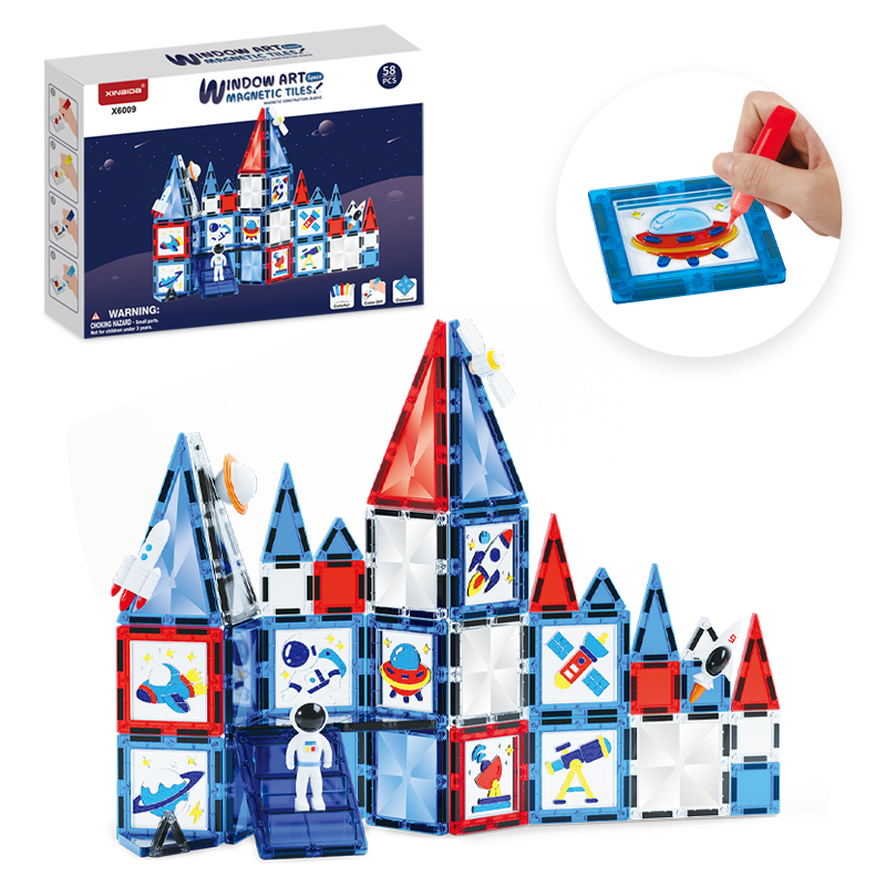 DIY Window Art Magnetic Tiles Space (58 pcs)
