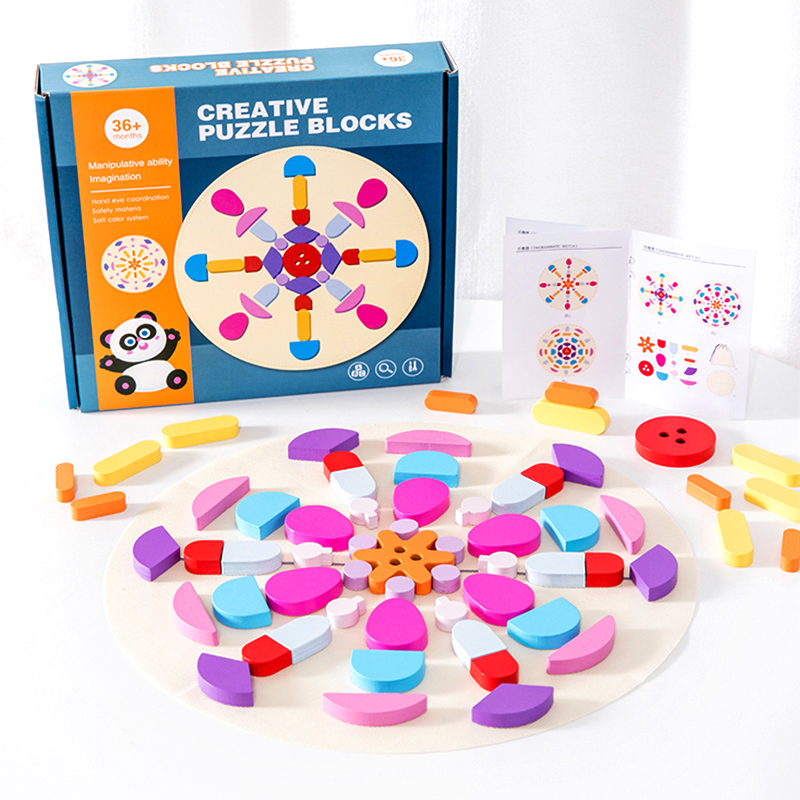 Montessori Wooden Mosaic Blocks Set