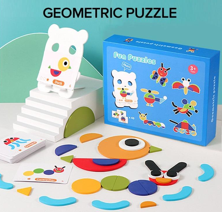 Geometric Puzzle Card Set – 40 Designs