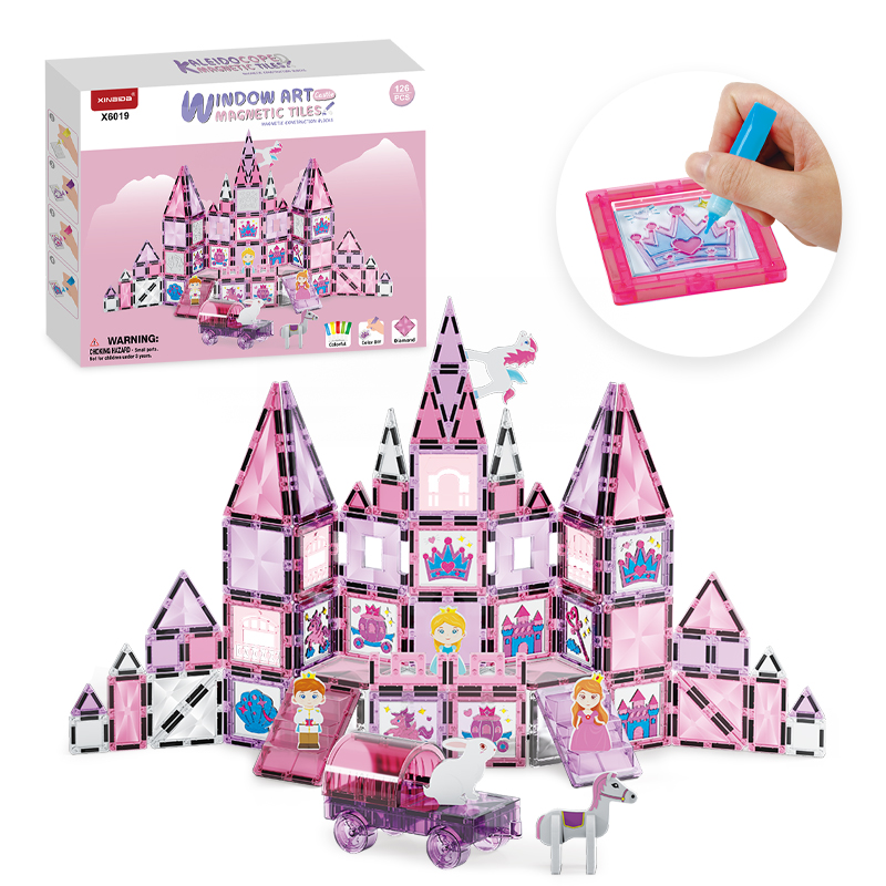 DIY Window Art Magnetic Tiles Princess Castle (126 pcs)