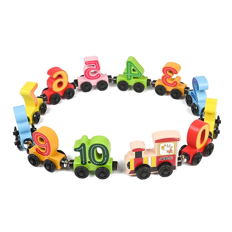 numbers1 12 PCS Wooden Magnetic Number Train Set