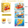 progressive Level 3 – Transportations final Progressive Wooden Puzzle (7 Levels - 13 Themes) (From 1+ till 7+ years)