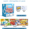 progressive Level 6 – Life Cognition final Progressive Wooden Puzzle (7 Levels - 13 Themes) (From 1+ till 7+ years)
