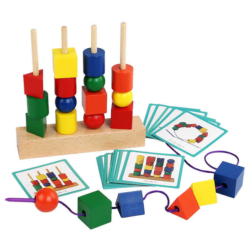 Wooden Beads Sequencing Toy Set