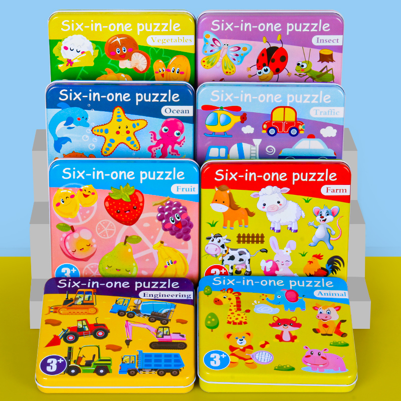 Six-in-One Wooden Jigsaw Puzzle Set