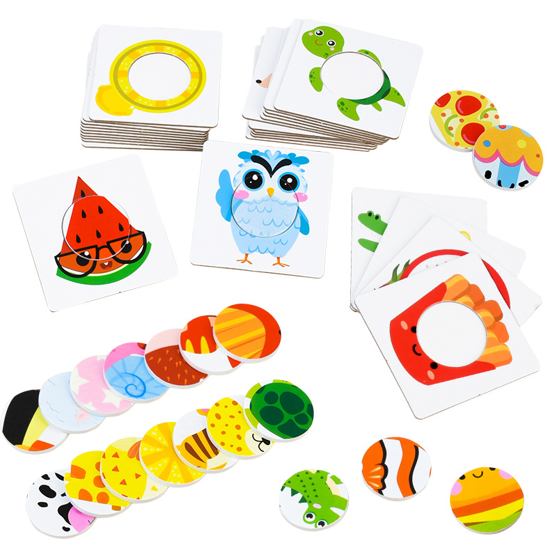 30 Cards Colorful Cartoon Pattern Matching Puzzle