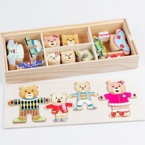 bear dress up 1 Wooden Bear Dress-Up Puzzle Set