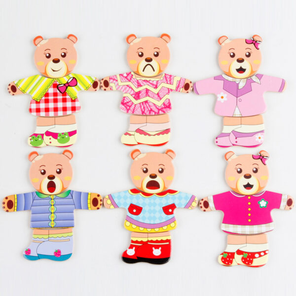 bear dress up 3 Wooden Bear Dress-Up Puzzle Set
